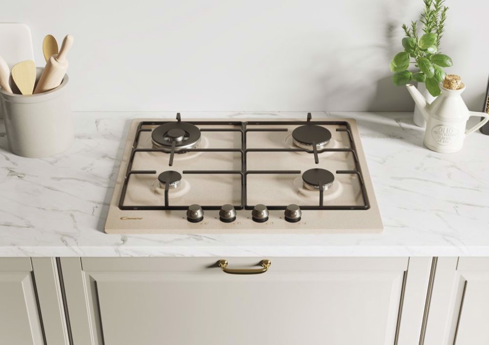 Candy Classic CHW6BRAV4WGT Avena Da incasso 59 cm Gas 4 Fornello(i)