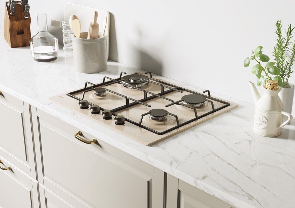 Candy Classic CHW6BRAV4WGT Avena Da incasso 60 cm Gas 4 Fornello(i)