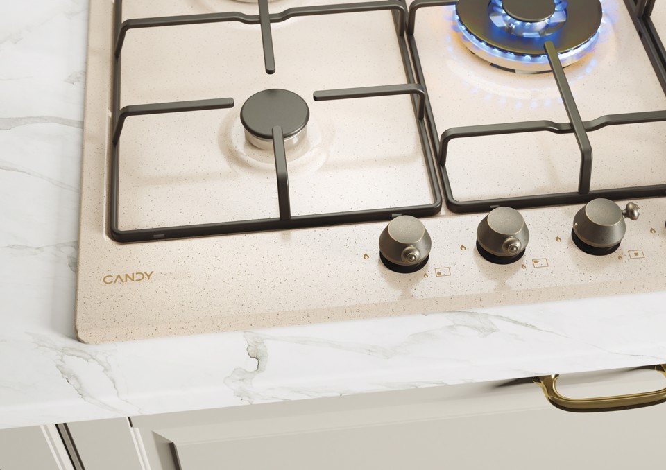 Candy Classic CHW7AV4WGT Avena Da incasso 75 cm Gas 5 Fornello(i)