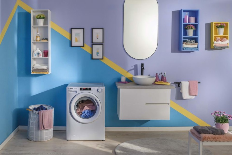 Candy COW4854TWM6/1-S lavasciuga Libera installazione Caricamento frontale Bianco D