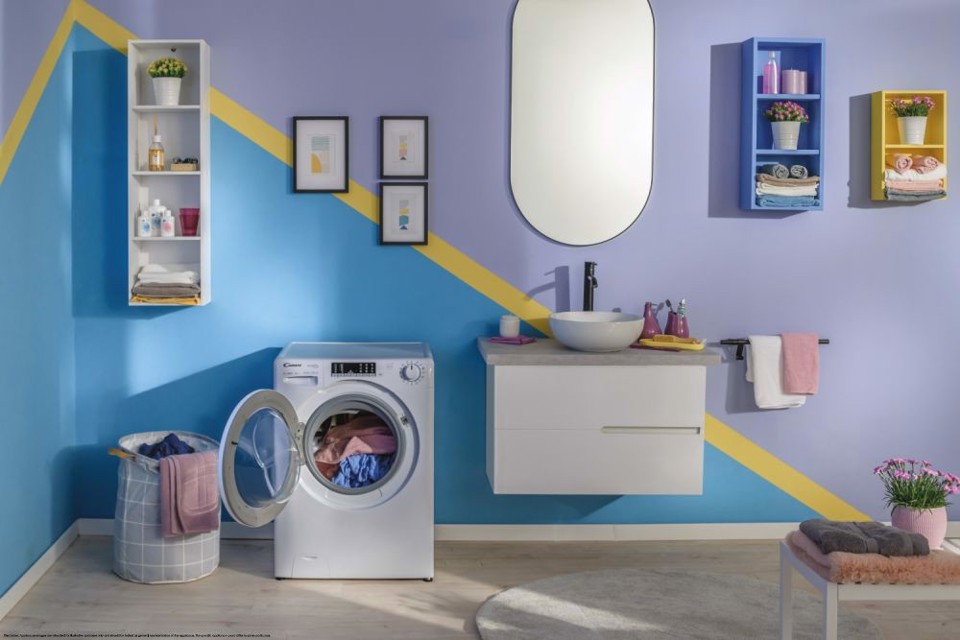 Candy COW4854TWM6/1-S lavasciuga Libera installazione Caricamento frontale Bianco D