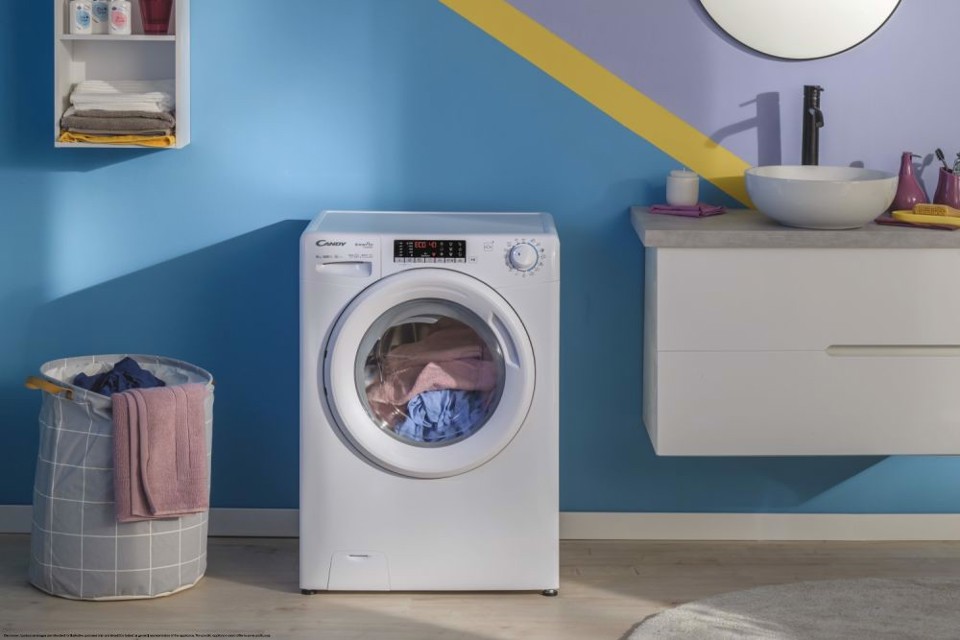 Candy COW4854TWM6/1-S lavasciuga Libera installazione Caricamento frontale Bianco D