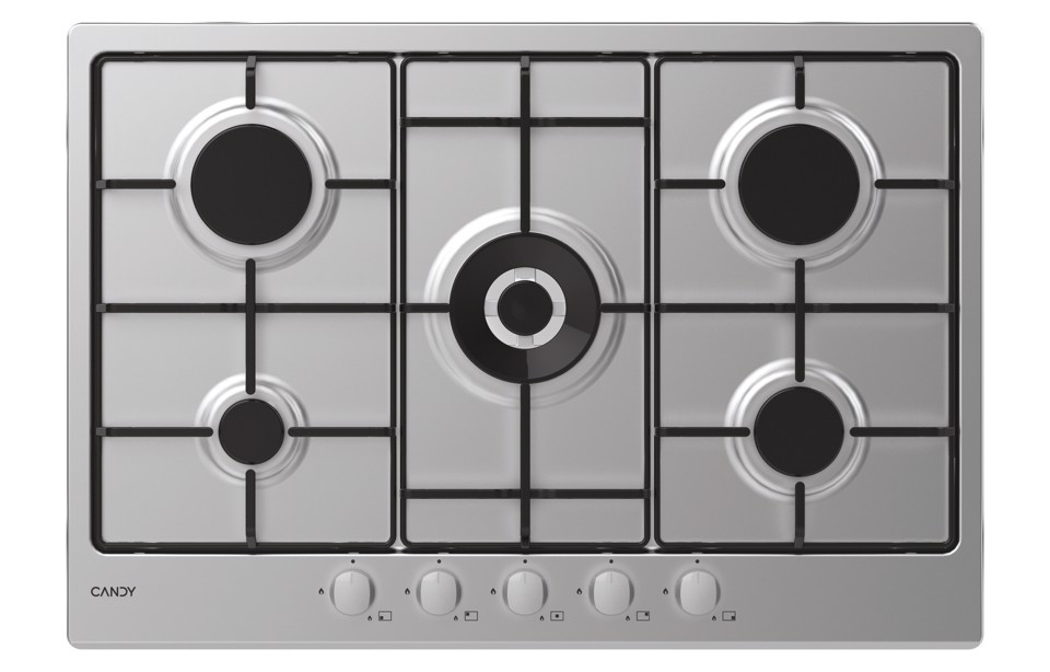 Candy Idea CHW74WX Acciaio inox Da incasso 75 cm Gas 5 Fornello(i)