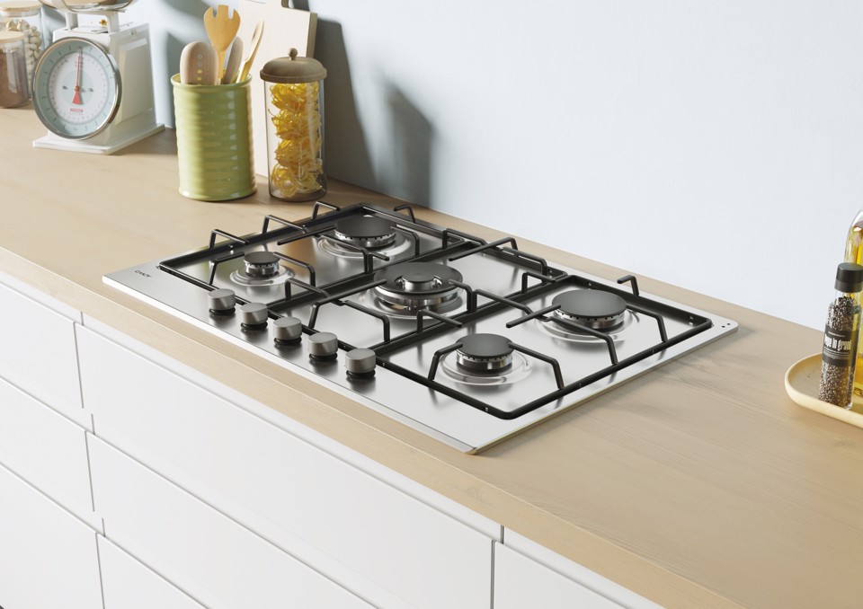 Candy Idea CHW74WX Acciaio inox Da incasso 75 cm Gas 5 Fornello(i)
