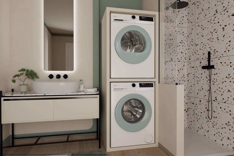 Candy ProDry 300 , Asciugatrice Slim 7 KG, Classe D, Bianco, Inverter, 5 Cicli rapidi, GDS 7N2G-S