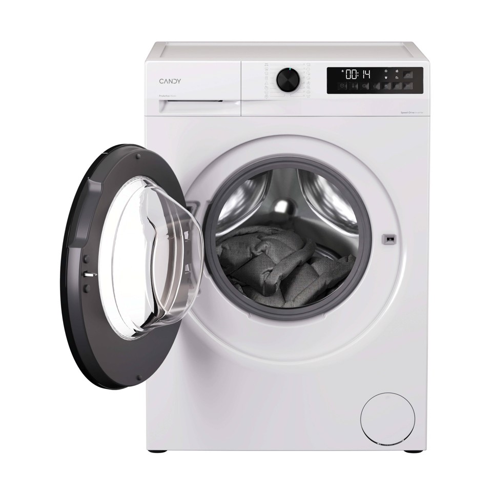 Candy ProWash 300, Lavatrice Carica Frontale 9 KG, 20% più efficente della classe A, 1400 giri, Bianco, Inverter, Fresh Vapor, 8 Cicli Rapidi, GD 49G8-S