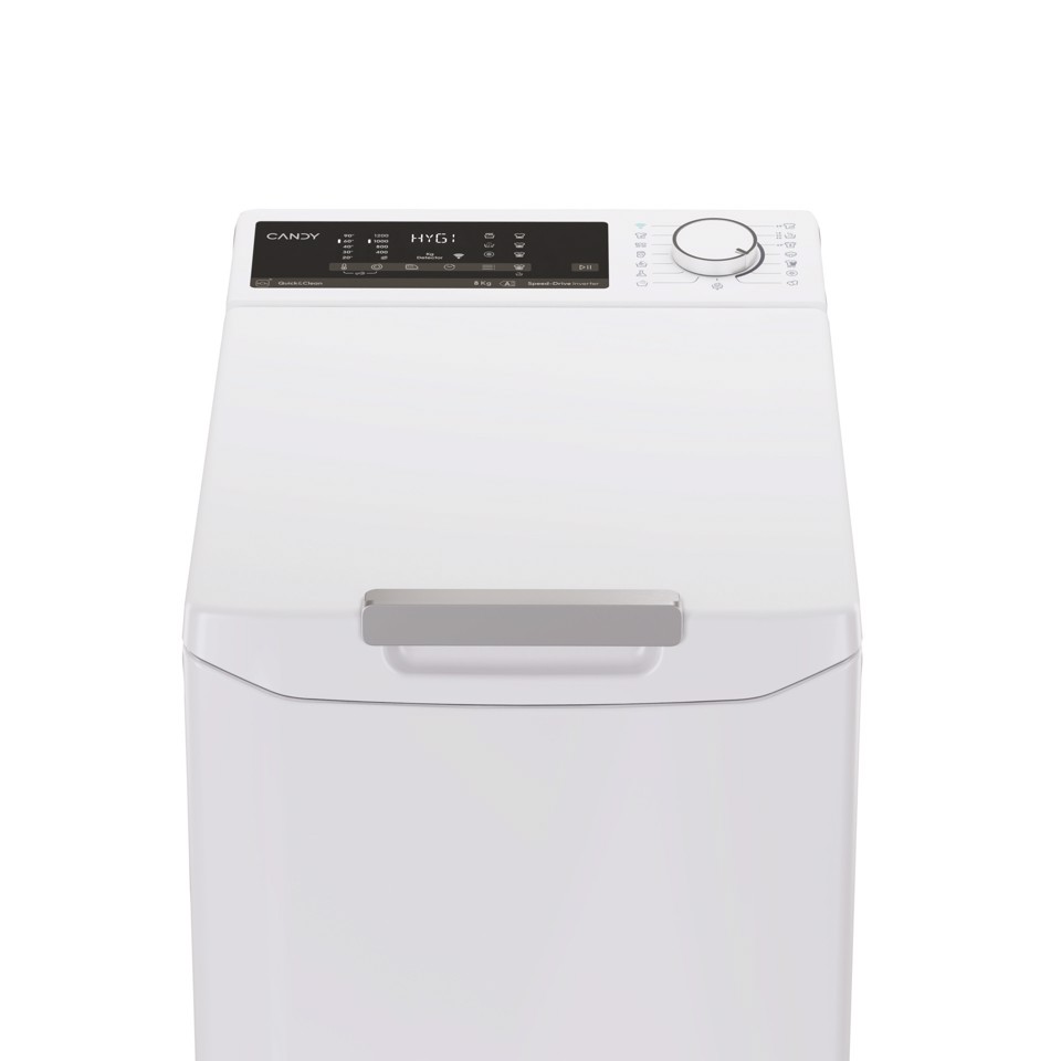 Candy ProWash 500, Lavatrice Carica dall'alto 8 KG, Classe A, 1200 giri, Bianco, Inverter, Wi-Fi, Smart Wash, TCA284TM5-S