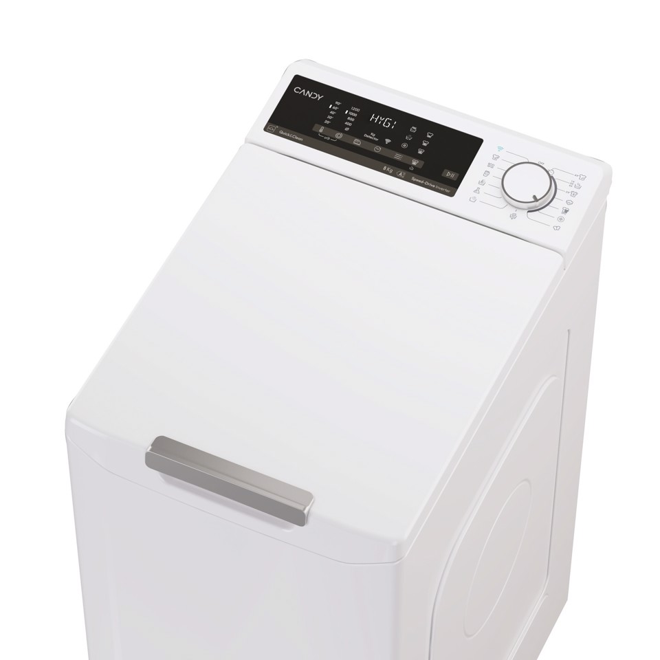 Candy ProWash 500, Lavatrice Carica dall'alto 8 KG, Classe A, 1200 giri, Bianco, Inverter, Wi-Fi, Smart Wash, TCA284TM5-S