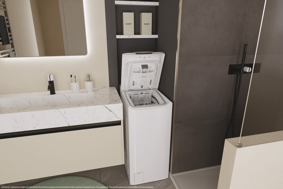 Candy ProWash 500, Lavatrice Carica dall'alto 8 KG, Classe A, 1200 giri, Bianco, Inverter, Wi-Fi, Smart Wash, TCA284TM5-S