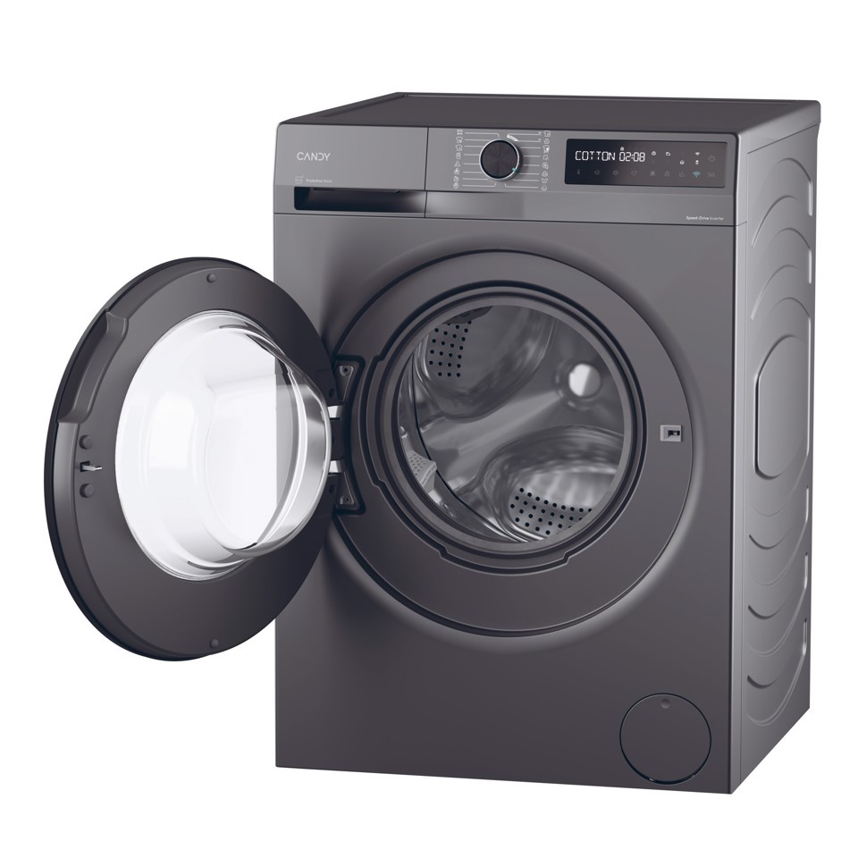Candy ProWash 500, Lavatrice Slim 8 KG, 10% più efficente della classe A, 1400 giri, Antracite, Inverter, Vapore, Wi-Fi, Smart Wash, BR 48B6G-S
