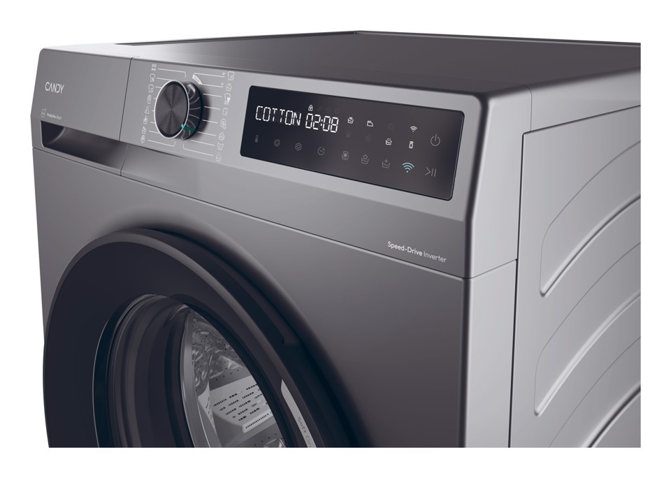 Candy ProWash 500, Lavatrice Slim 8 KG, 10% più efficente della classe A, 1400 giri, Antracite, Inverter, Vapore, Wi-Fi, Smart Wash, BR 48B6G-S
