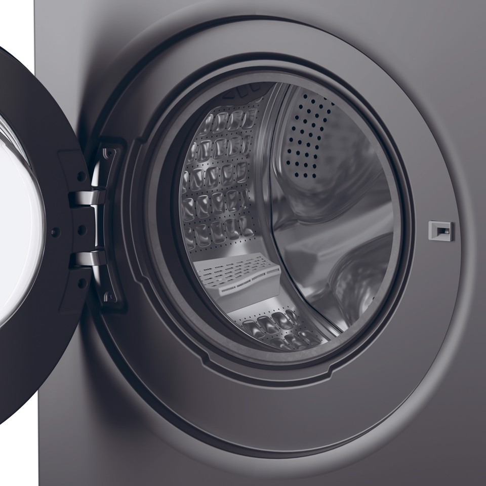 Candy ProWash 500, Lavatrice Slim 8 KG, 10% più efficente della classe A, 1400 giri, Antracite, Inverter, Vapore, Wi-Fi, Smart Wash, BR 48B6G-S
