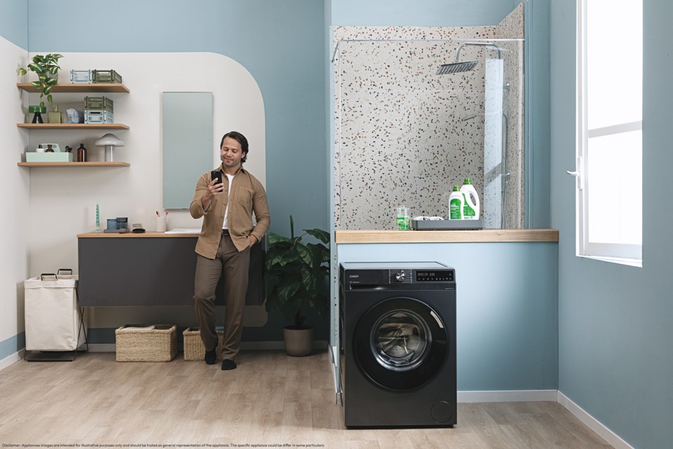 Candy ProWash 500, Lavatrice Slim 8 KG, 10% più efficente della classe A, 1400 giri, Antracite, Inverter, Vapore, Wi-Fi, Smart Wash, BR 48B6G-S