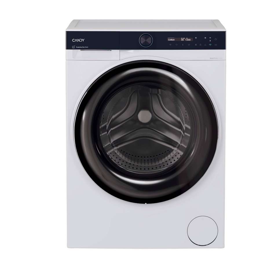 Candy ProWash 700, Lavatrice Slim 9 KG, 20% più efficente della classe A, 1400 giri, Bianco, Inverter, Vapore, Wi-Fi, BS 49SB8-S