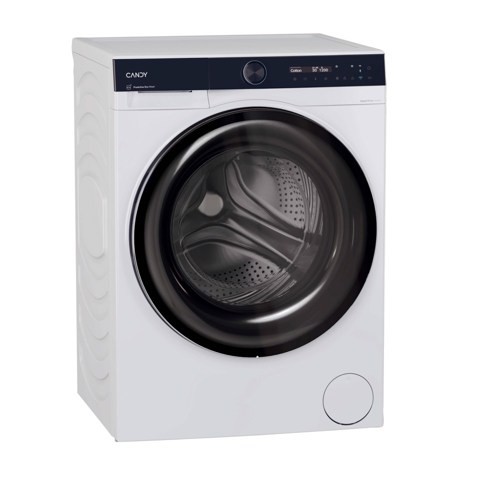 Candy ProWash 700, Lavatrice Slim 9 KG, 20% più efficente della classe A, 1400 giri, Bianco, Inverter, Vapore, Wi-Fi, BS 49SB8-S