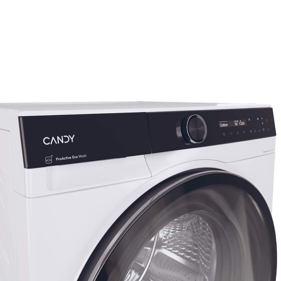 Candy ProWash 700, Lavatrice Slim 9 KG, 20% più efficente della classe A, 1400 giri, Bianco, Inverter, Vapore, Wi-Fi, BS 49SB8-S