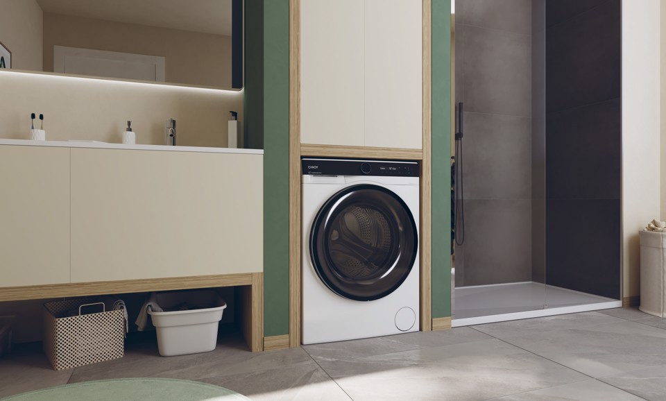 Candy ProWash 700, Lavatrice Slim 9 KG, 20% più efficente della classe A, 1400 giri, Bianco, Inverter, Vapore, Wi-Fi, BS 49SB8-S