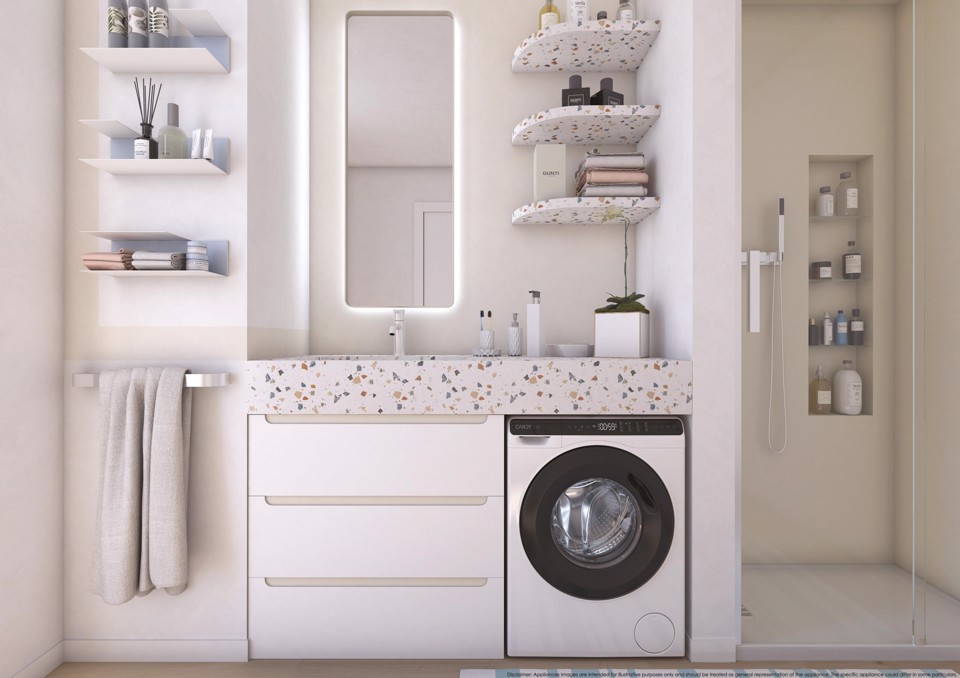 Candy ProWash 700 Mini, Lavatrice Compatta 5 KG, Classe A, 1200 giri, Bianco, Inverter, Vapore, Wi-Fi, CW50-BP12307U1-S