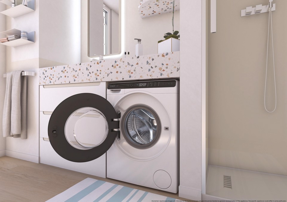 Candy ProWash 700 Mini, Lavatrice Compatta 5 KG, Classe A, 1200 giri, Bianco, Inverter, Vapore, Wi-Fi, CW50-BP12307U1-S