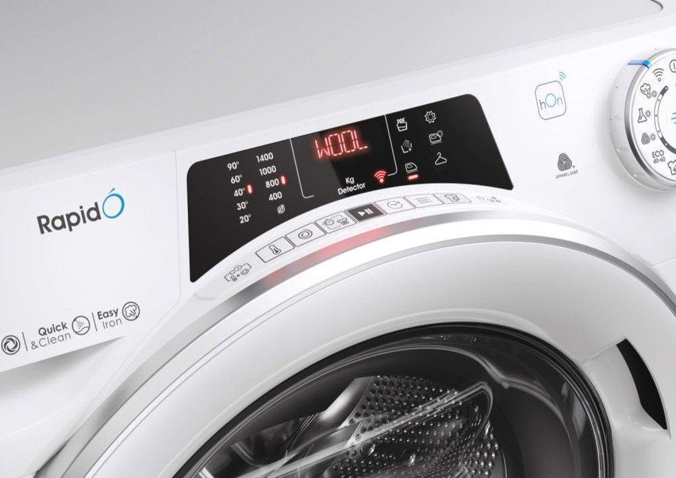 Candy RapidÓ ROW4854DWMST/1-S lavasciuga Libera installazione Caricamento frontale Bianco D