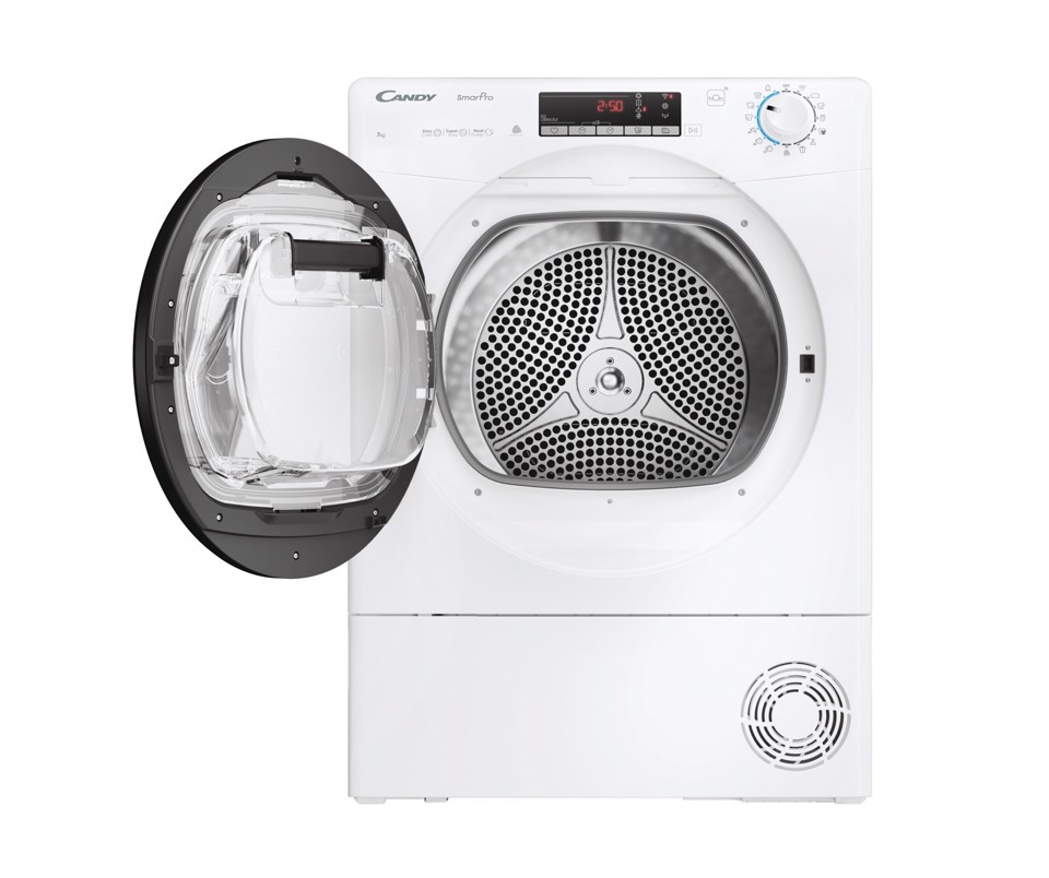 Candy Smart Pro , Asciugatrice Slim 7 KG, Classe E, Bianco, Vapore, Wi-Fi, CRO4 H7A2TBE-S