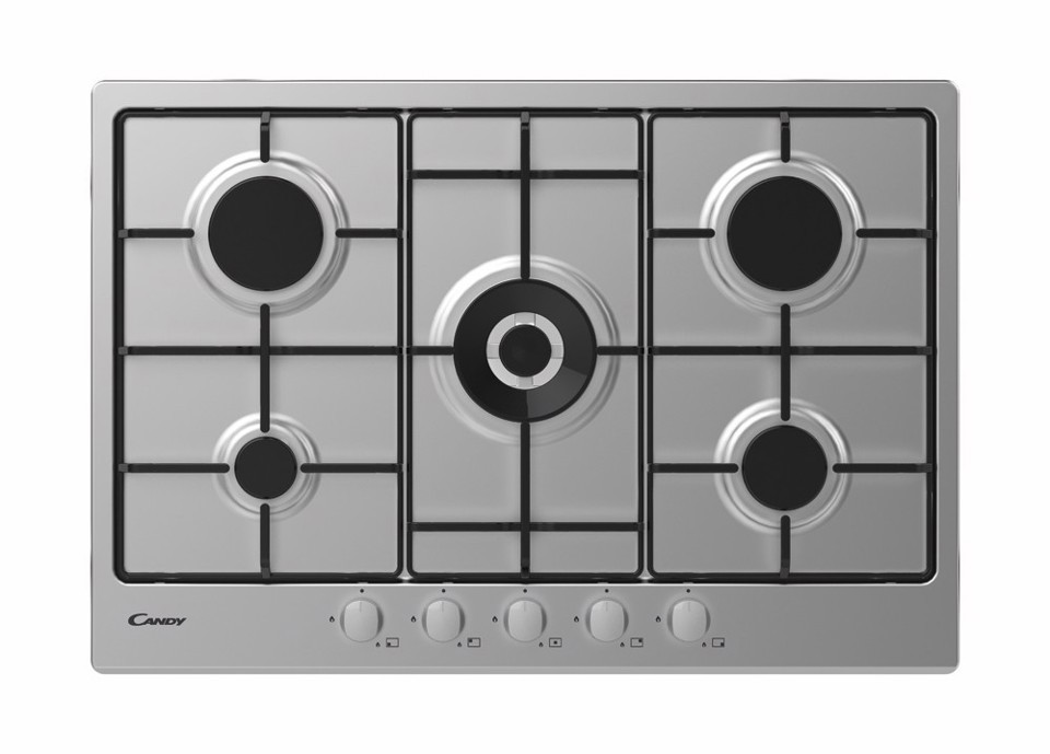 Candy Timeless CHW74WX Acciaio inossidabile Da incasso 75 cm Gas 5 Fornello(i)