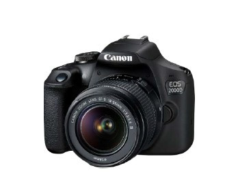 Canon EOS 2000D BK 18-55 IS II EU26 Kit fotocamere SLR 24,1 MP CMOS 6000 x 4000 Pixel Nero  Garanzia Canon ufficiale Italia