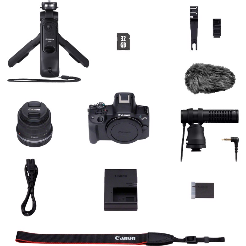 Canon EOS R50 Mirrorless Camera Content Creator Kit MILC 24,2 MP CMOS 6000 x 4000 Pixel Nero