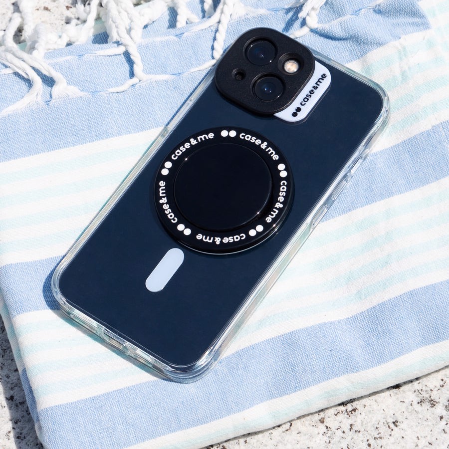Case & Me CMCOVCAMTMSIP1561A Cover magsafe trasparente iphone 15, azzurro