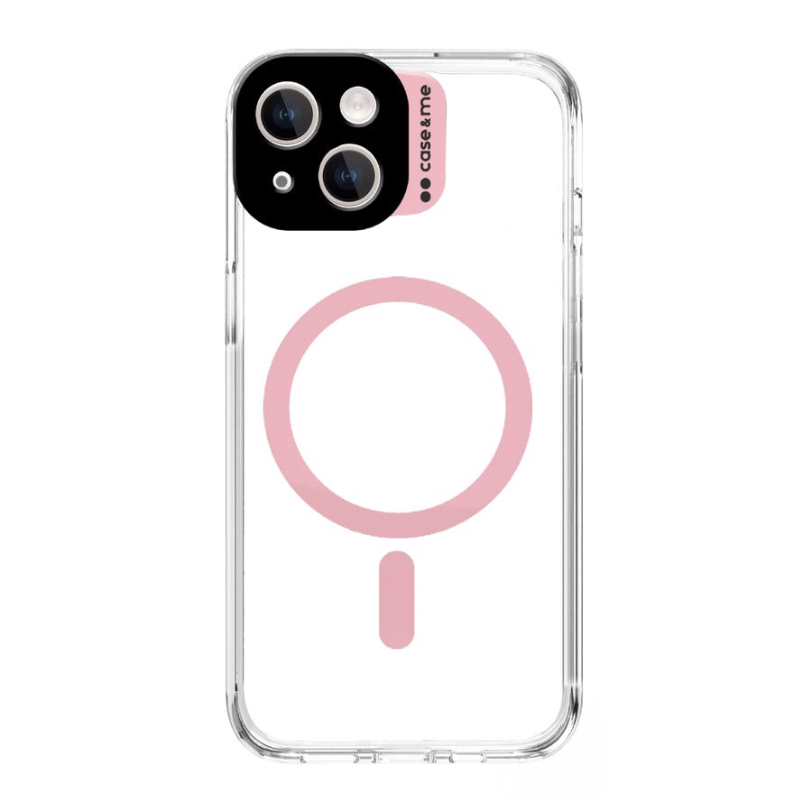 Case & Me CMCOVCAMTMSIP1561P Cover magsafe trasparente iphone 15, rosa