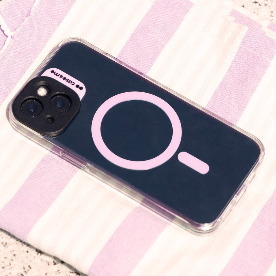 Case & Me CMCOVCAMTMSIP1561P custodia per cellulare 15,5 cm (6.1") Cover Rosa, Trasparente