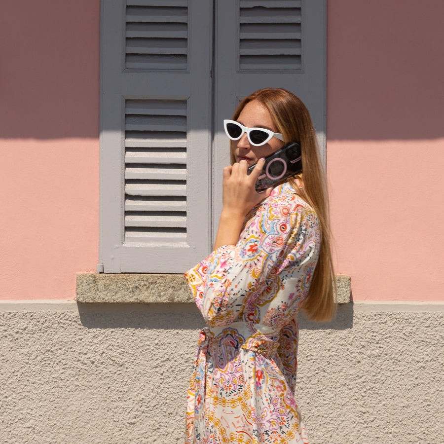 Case & Me CMCOVCAMTMSIP1567PP Cover magsafe trasparente iphone 15pro max, rosa