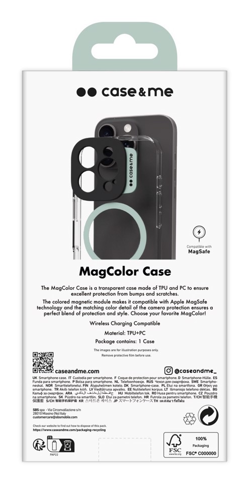 Case & Me CMCOVCASIP1661PG custodia per cellulare 15,9 cm (6.27") Cover Verde, Trasparente