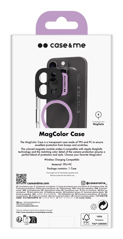 Case & Me CMCOVCASIP1661PP custodia per cellulare 16 cm (6.3") Cover Rosa, Trasparente