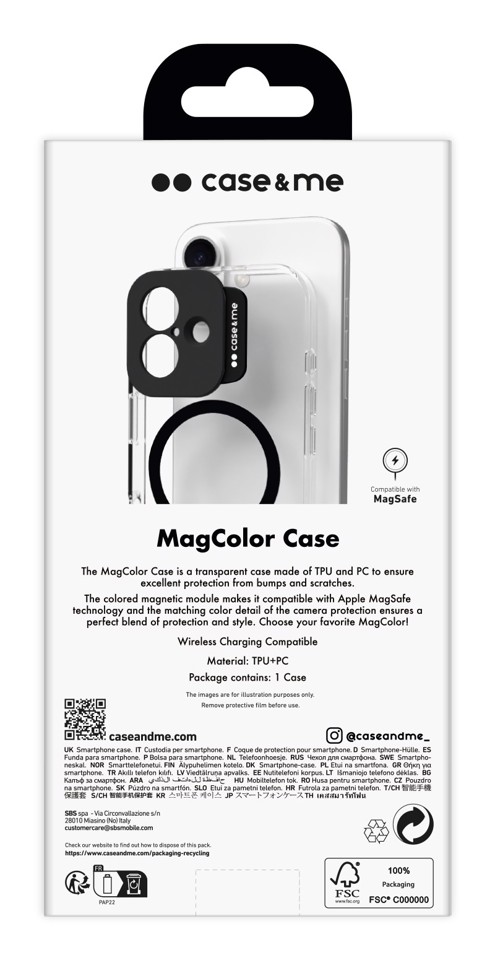 Case & Me CMCOVCASIP1667K Cover iphone 16 plus nero