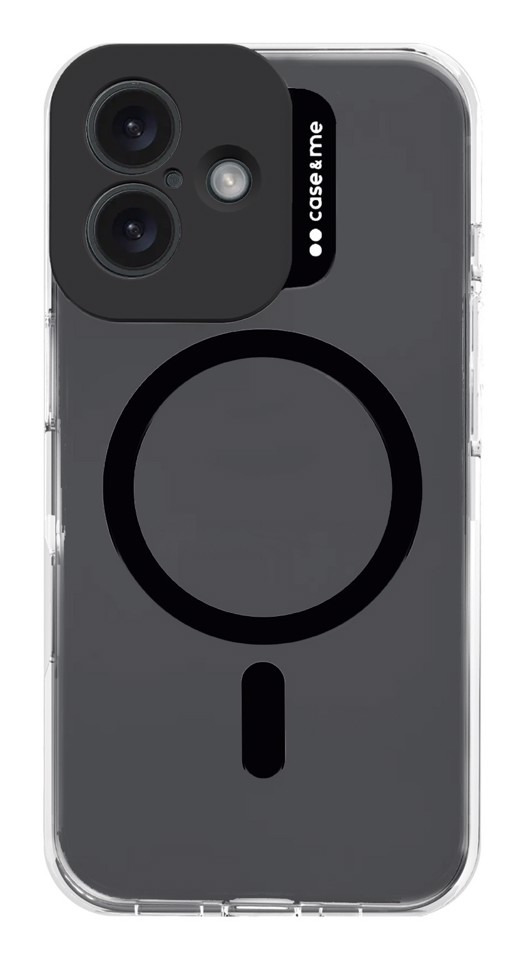 Case & Me CMCOVCASIP1667K custodia per cellulare 17 cm (6.69") Cover Nero, Trasparente