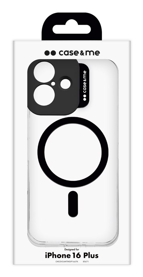 Case & Me CMCOVCASIP1667K custodia per cellulare 17 cm (6.69") Cover Nero, Trasparente