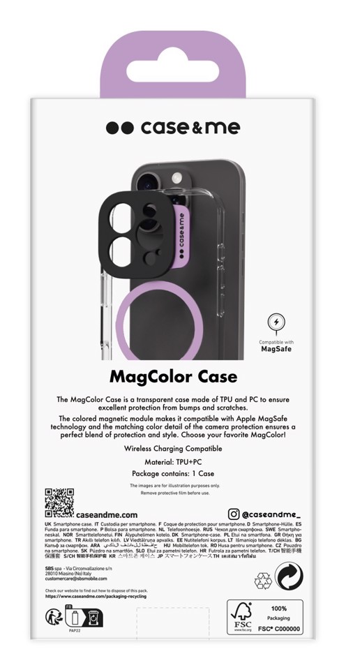 Case & Me CMCOVCASIP1667PP custodia per cellulare 17,4 cm (6.86") Cover Verde, Trasparente