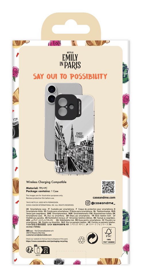 Case & Me CMEMIPCOVIP16612 custodia per cellulare 15,5 cm (6.12") Cover Nero, Bianco