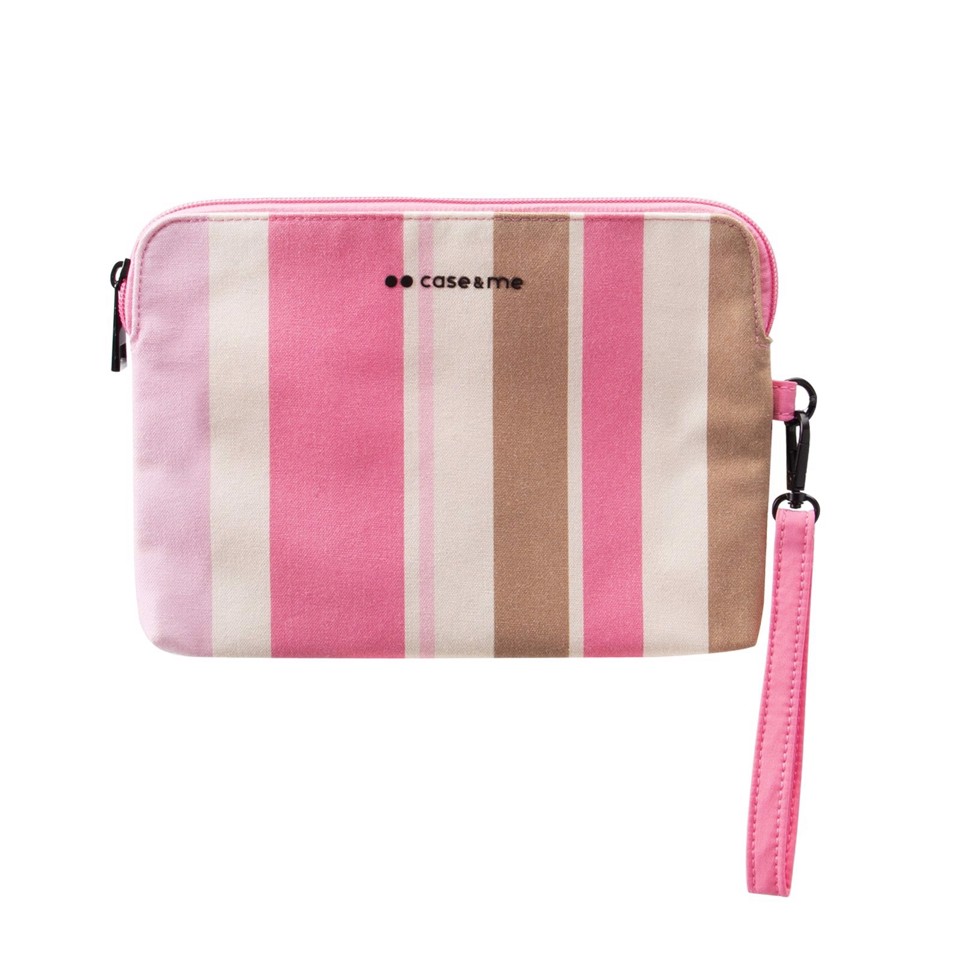 Case & Me CMFABRICSLEEVEIP borsa da bagno e beauty case Tessuto Avorio, Rosa