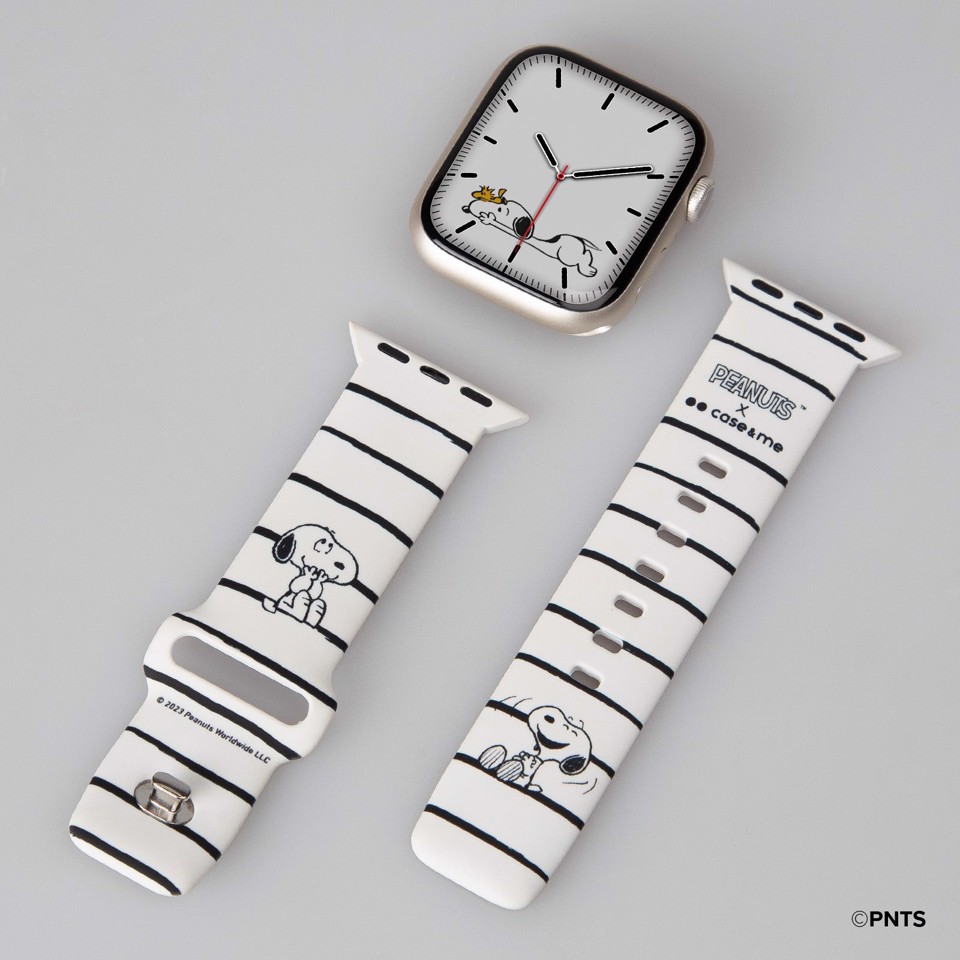 Case & Me CMPNUTSAWATCHB40S1 accessorio indossabile intelligente Cinghia Nero, Bianco Silicone