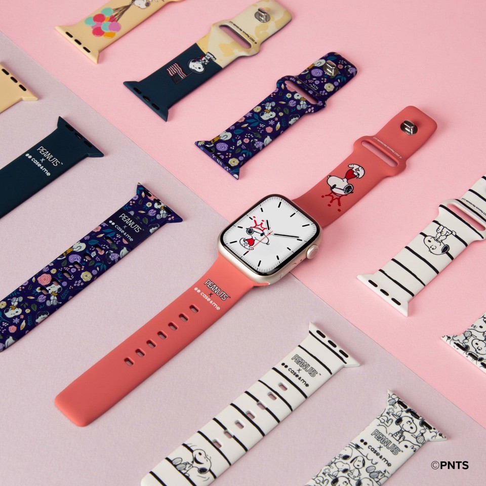 Case & Me CMPNUTSAWATCHB40S3 accessorio indossabile intelligente Cinghia Rosa, Rosso, Bianco Silicone