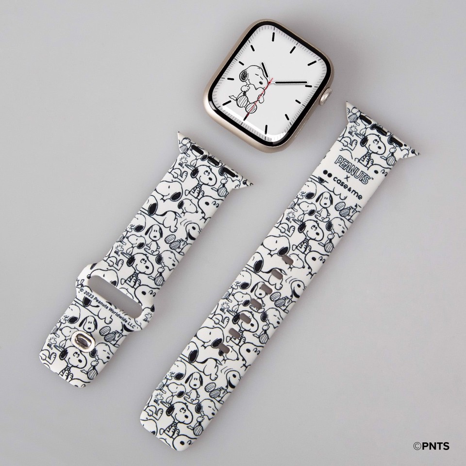 Case & Me CMPNUTSAWATCHB44S1 accessorio indossabile intelligente Cinghia Nero, Bianco Silicone