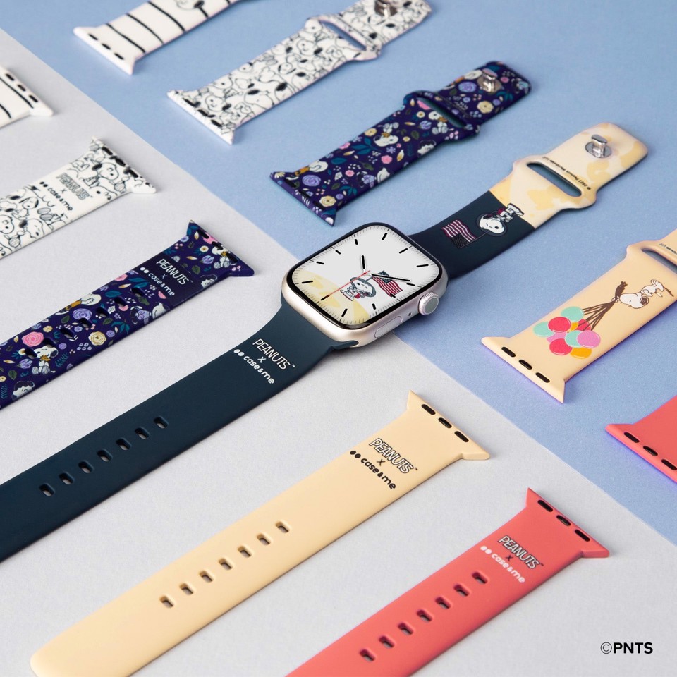 Case & Me CMPNUTSAWATCHB44S3 accessorio indossabile intelligente Cinghia Beige, Blu, Bianco, Giallo Silicone