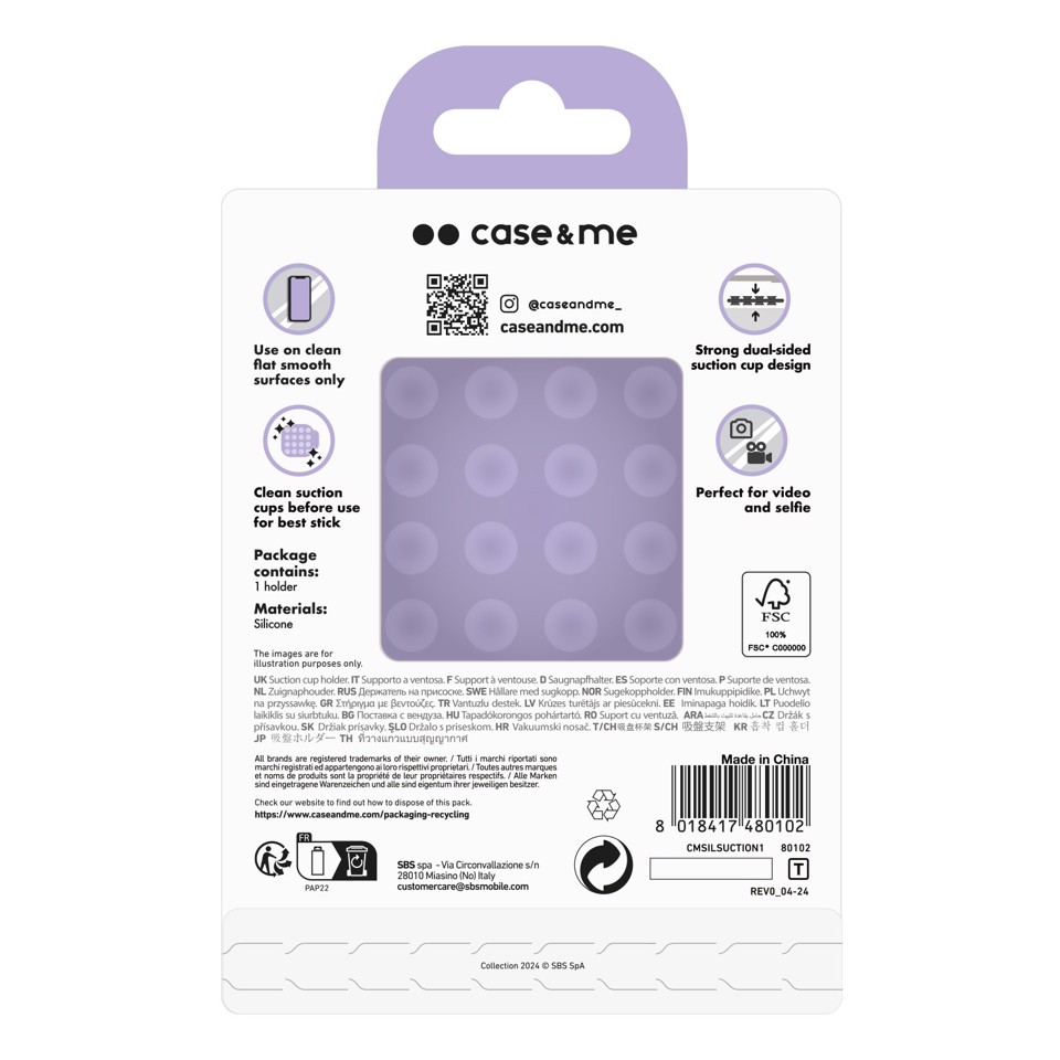 Case & Me CMSILSUCTION1 accessorio per smartphone e telefoni cellulari Ventosa