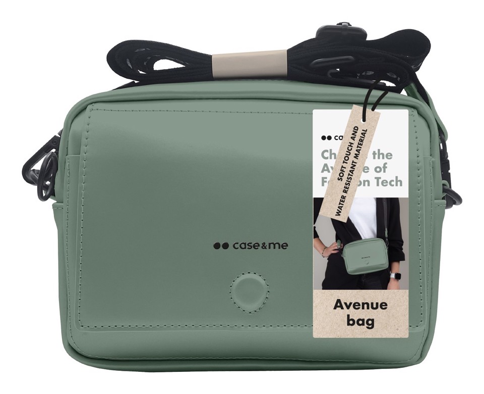 Case & Me CMSMPUCROSBBAGGN borsa e tracolla Poliestere, Poliuretano (PU) Verde Donna Borsa a tracolla