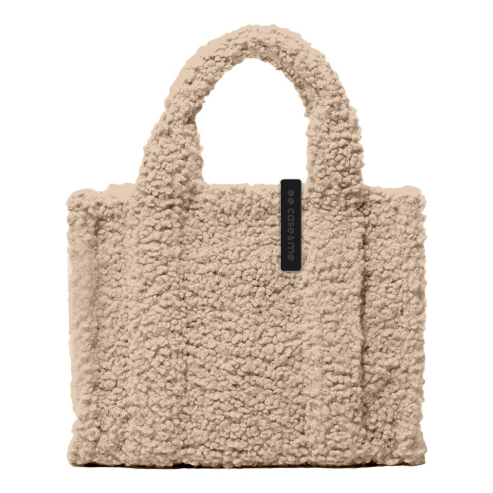 Case & Me CMWINTERTOTEBAGI borsa e tracolla Sintetico, Lana Beige Donna Borsa a mano