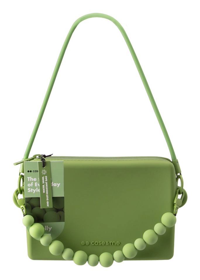 Case & Me Silicone bag size M, green Verde Unisex Borsa a tracolla