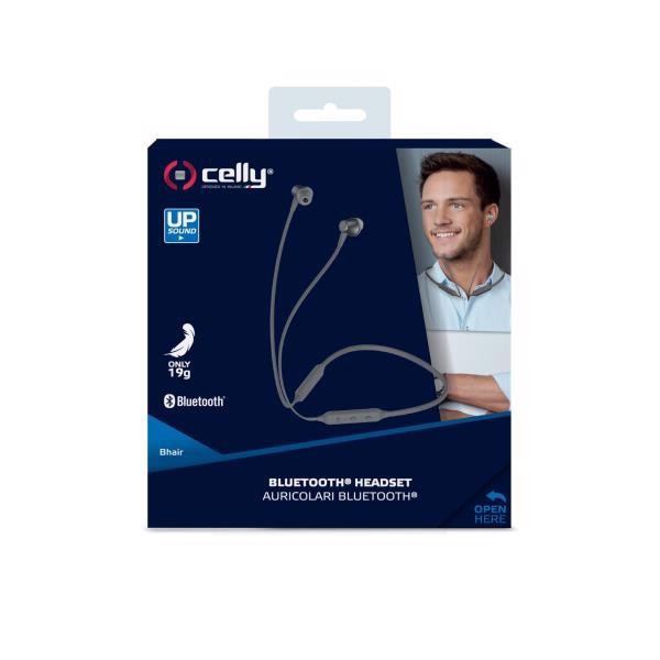 Celly BHAIRGR cuffia e auricolare Wireless In-ear Bluetooth Grigio