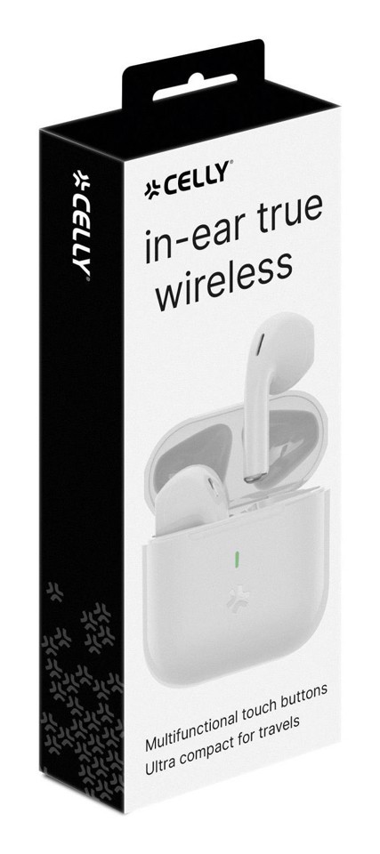 Celly COMPACT Auricolare True Wireless Stereo (TWS) In-ear Musica e Chiamate USB tipo-C Bluetooth Bianco